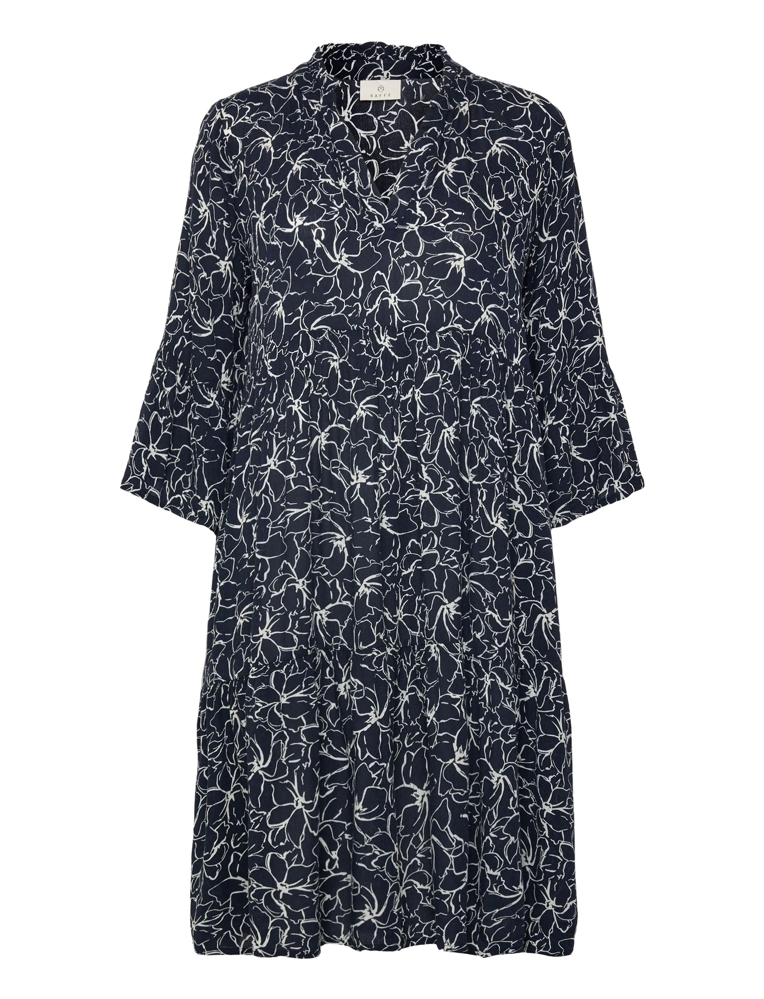 Kaffe KAellen Amber Dress - Nyheder - MIDNIGHT MARINE CHALK FLOWER / navy