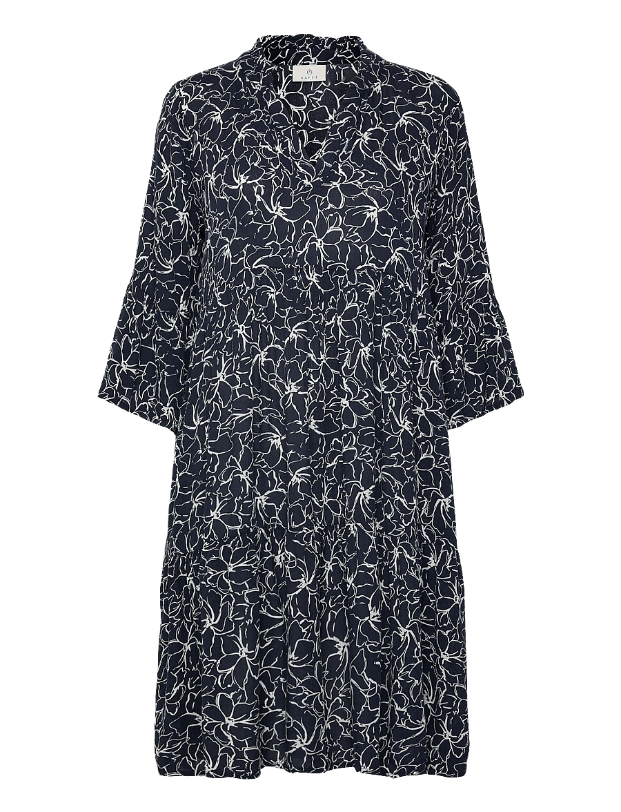 Kaffe - KAellen Amber Dress - sommarklänningar - midnight marine chalk flower - 1
