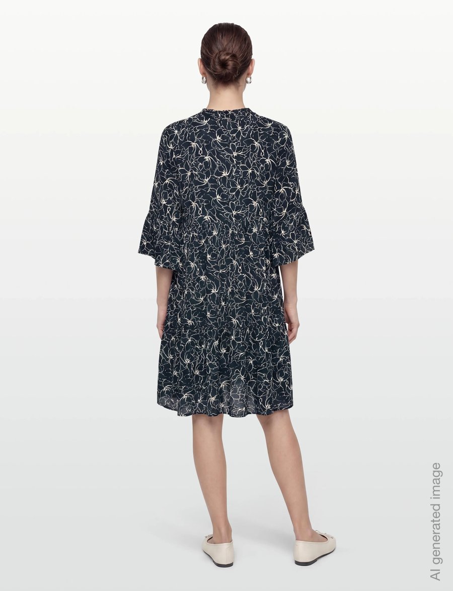 Kaffe - KAellen Amber Dress - sommarklänningar - midnight marine chalk flower - 4