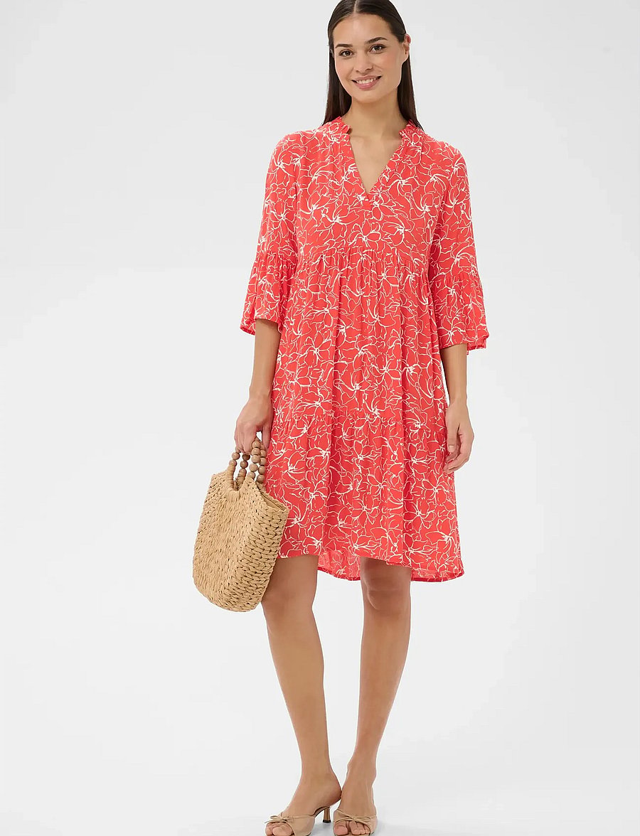 Kaffe - KAellen Amber Dress - sommerkleider - poppy red chalk flower - 3