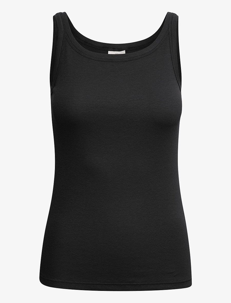 Kaffe - KACARNA TANK TOP - linnen - black deep - 1