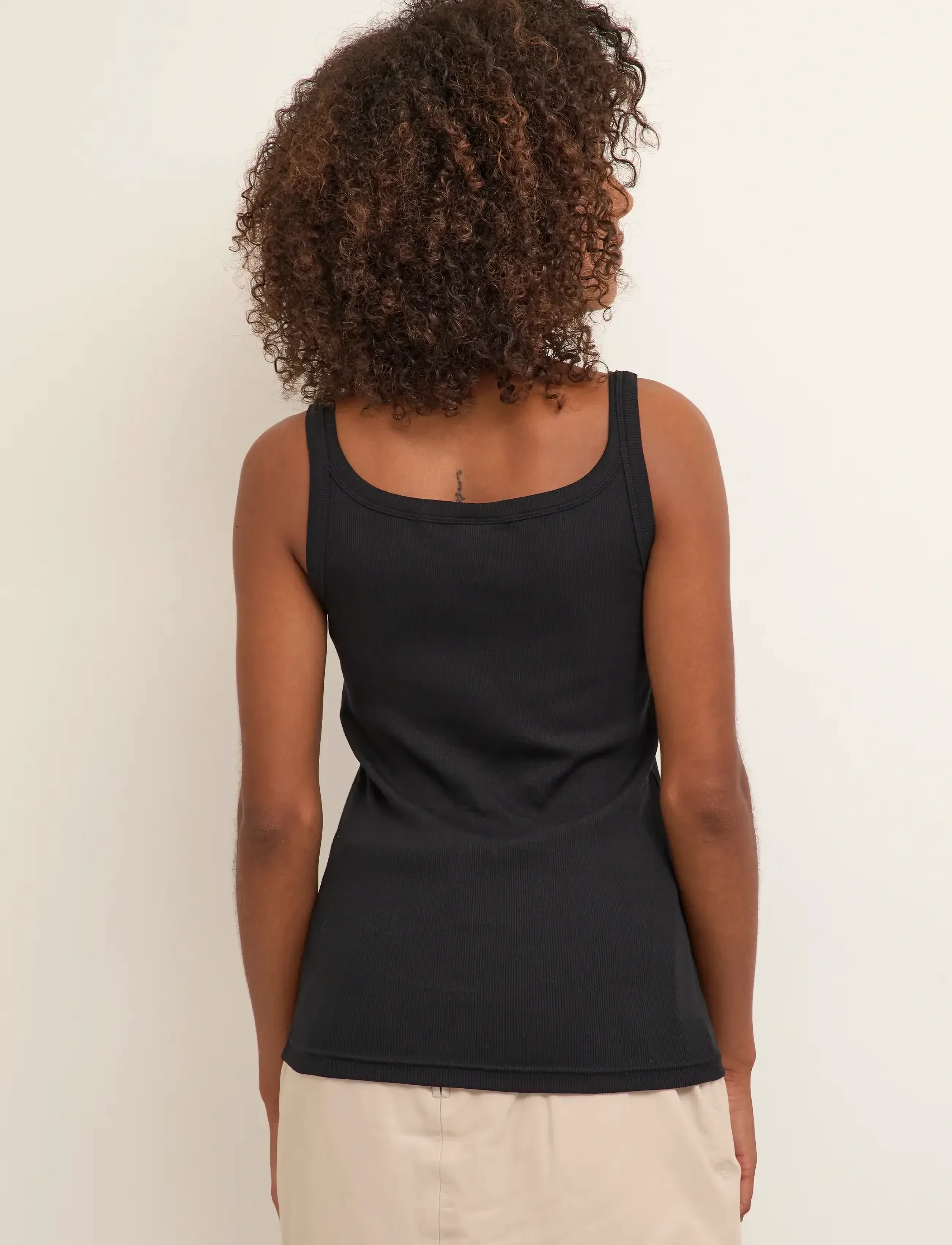 Kaffe - KACARNA TANK TOP - linnen - black deep - 4