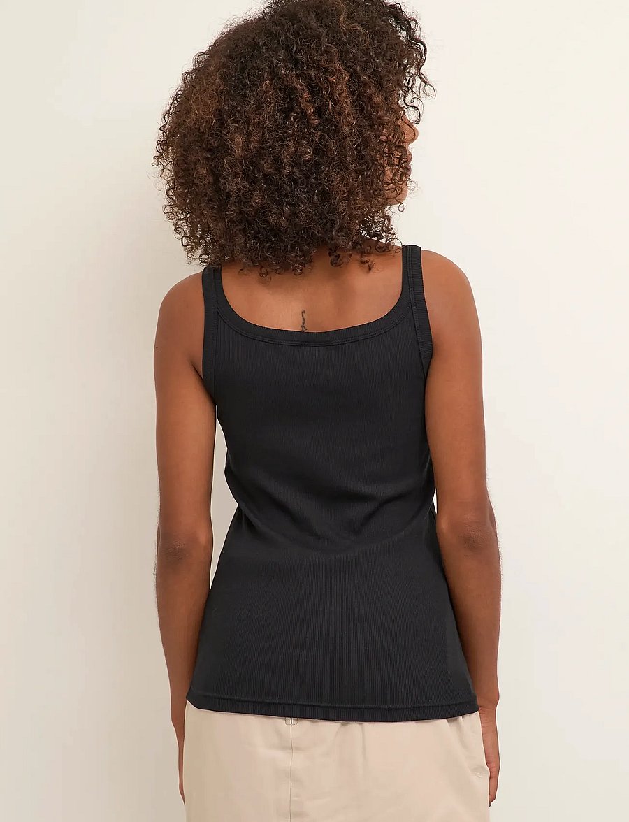 Kaffe - KACARNA TANK TOP - linnen - black deep - 4