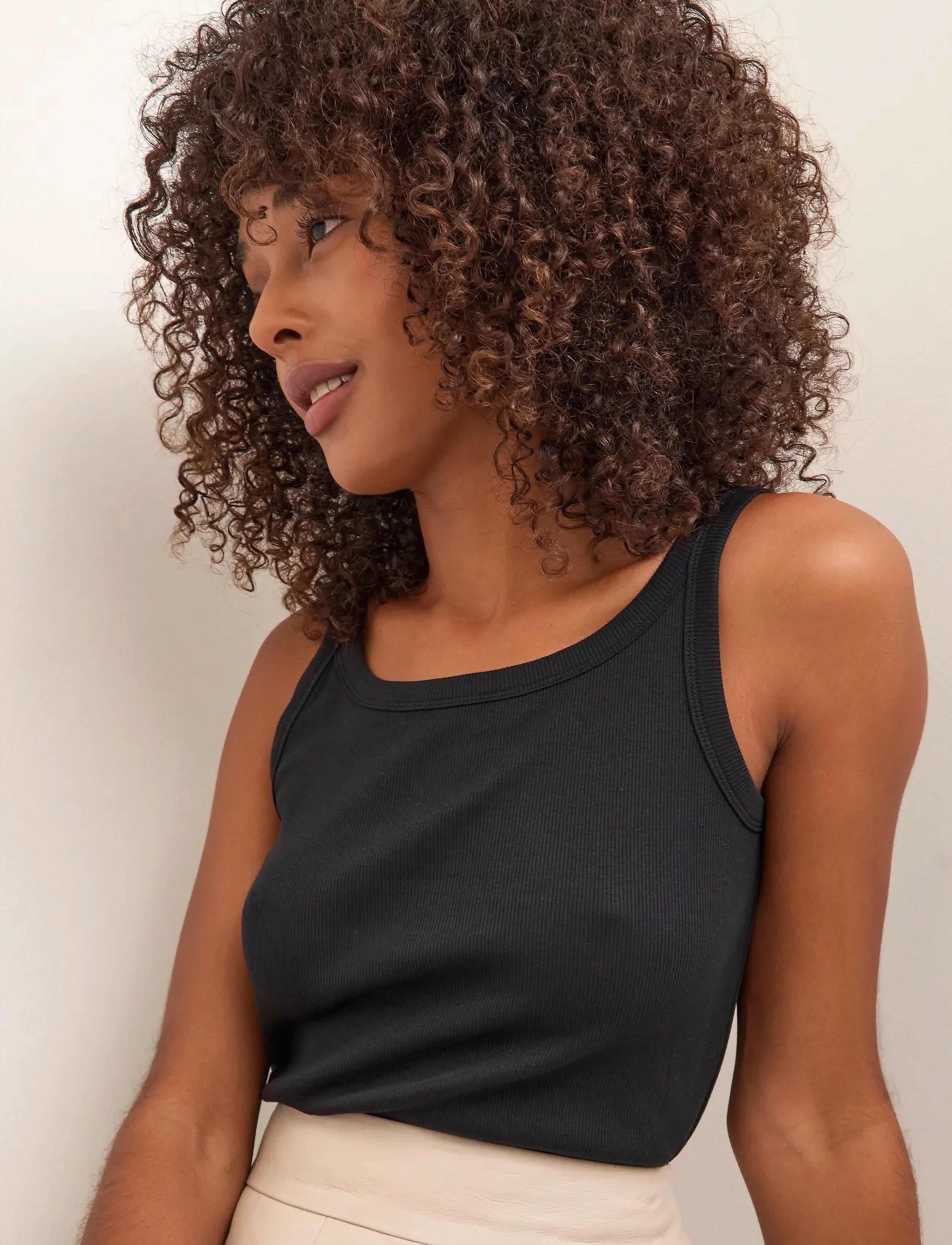 Kaffe - KACARNA TANK TOP - linnen - black deep - 5