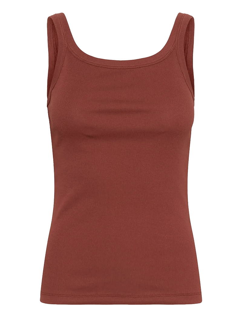 Kaffe - KACARNA TANK TOP - linnen - henna - 1