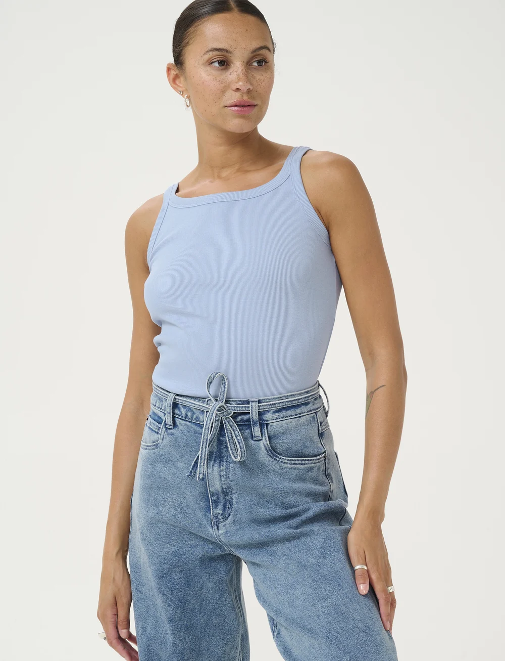 Kaffe - KAcarna Tank Top - tanktops - soft chambray - 0