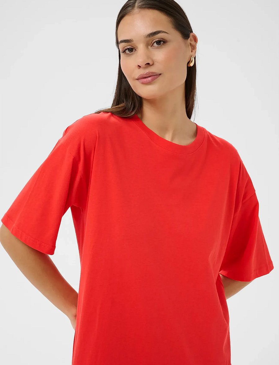Kaffe - KAedna 1/2 Sleeve Dress - t-shirt-kleider - poppy red - 4