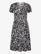 KAinger Jersey Dress - BLACK/CHALK FLOWER PRINT