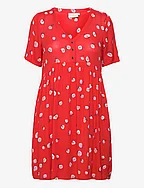 KAtara Short Dress - FIERY RED FLOWER PRINT