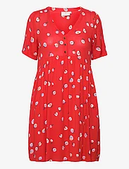 Kaffe - KAtara Short Dress - sommerkleider - fiery red flower print - 0