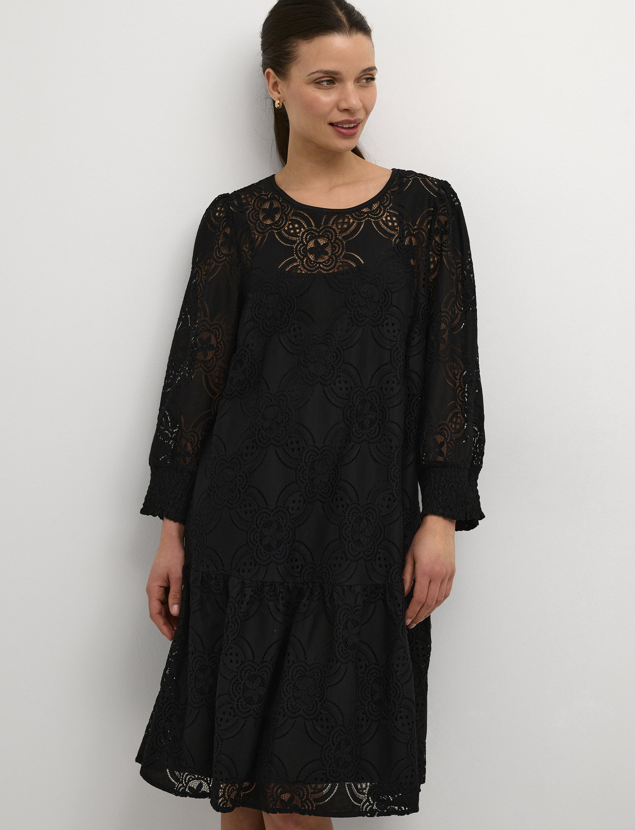 Kaffe - KAraula Lace Dress - odzież imprezowa w cenach outletowych - black deep - 1