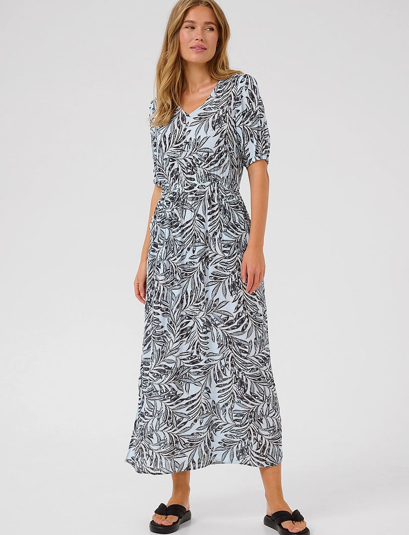 Kaffe - KAisolde Amber Maxi Dress - sommerkleider - blue leaf print - 0