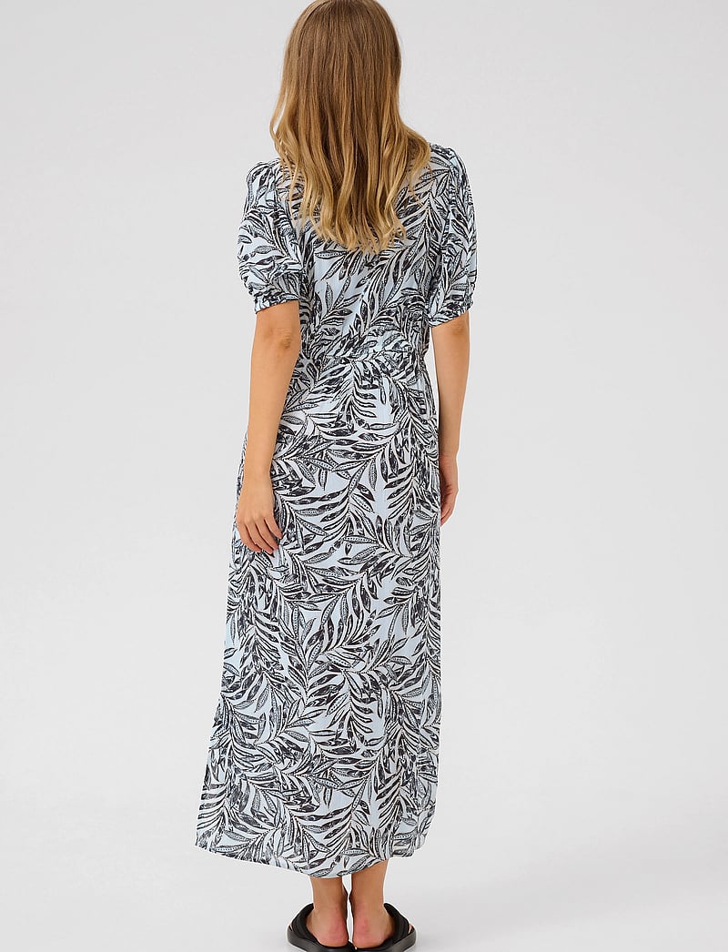 Kaffe - KAisolde Amber Maxi Dress - sommerkleider - blue leaf print - 3