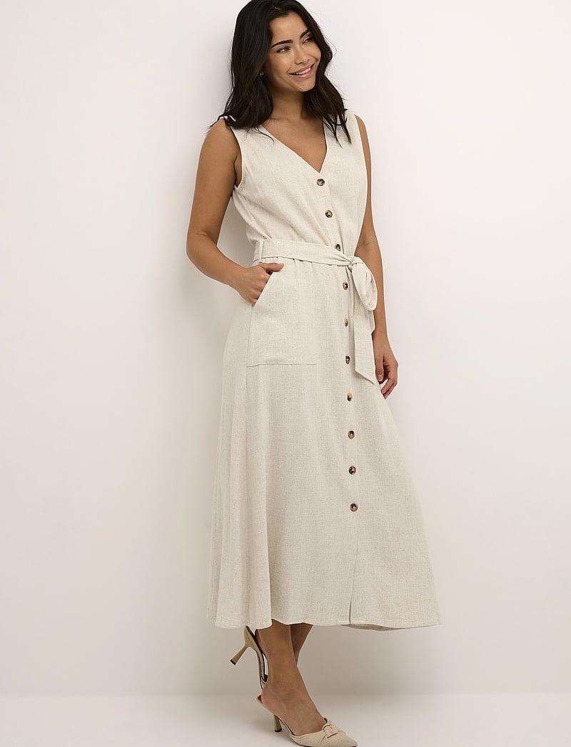 Kaffe - KAliny Sleeveless Dress - sommerkleider - light sand linen - 0