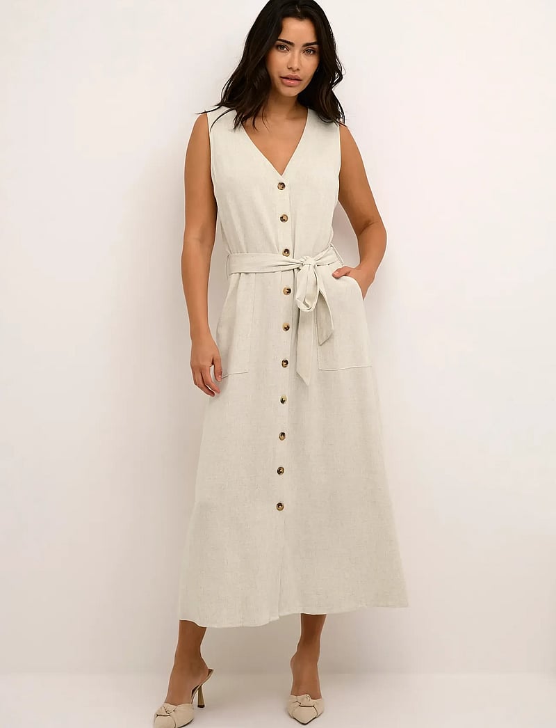 Kaffe - KAliny Sleeveless Dress - sommerkleider - light sand linen - 3