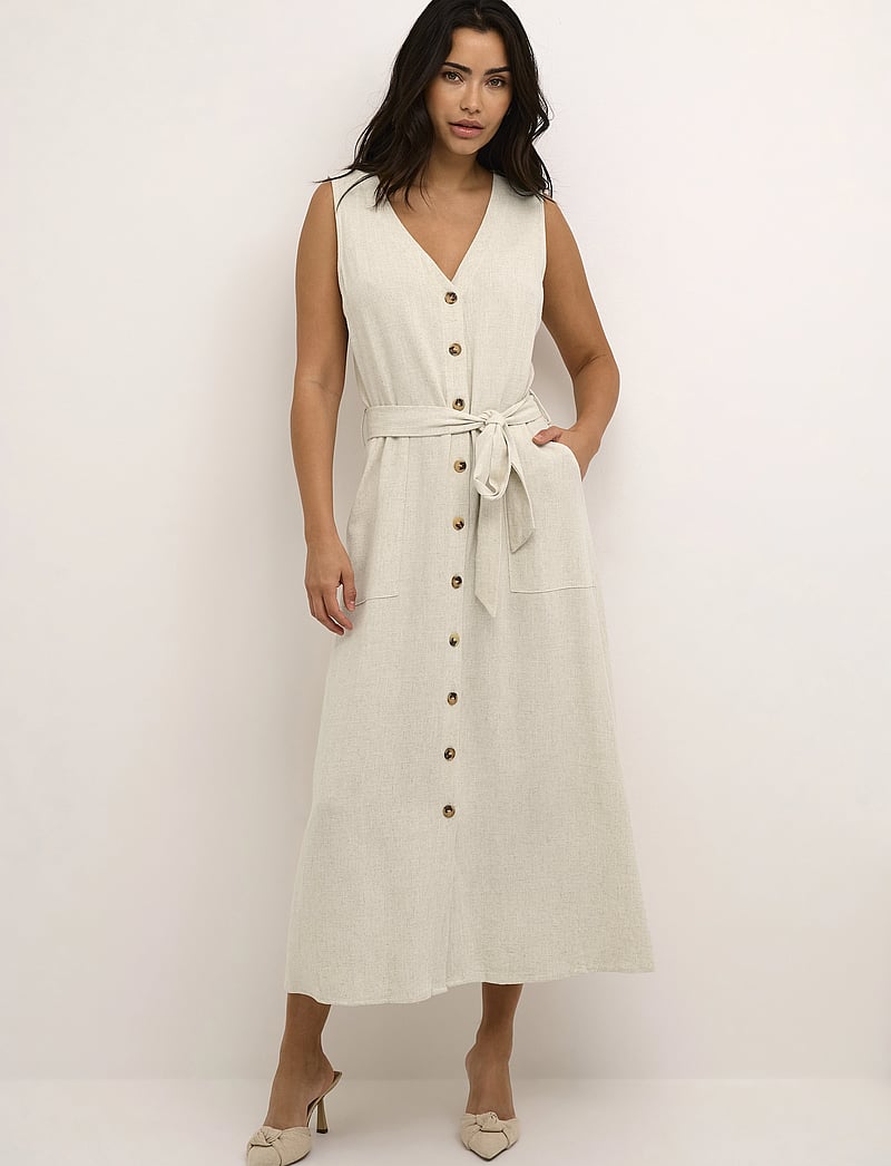 Kaffe - KAliny Sleeveless Dress - sommerkleider - light sand linen - 3