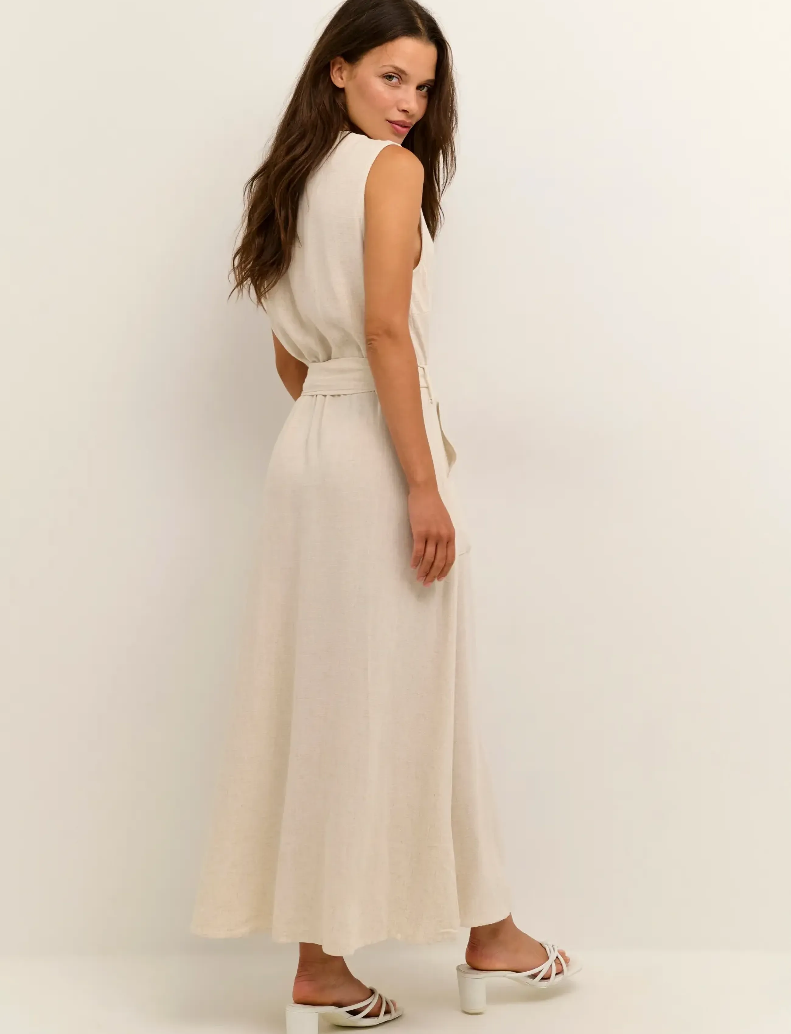 Kaffe - KAliny Sleeveless Dress - sommerkleider - light sand linen - 4