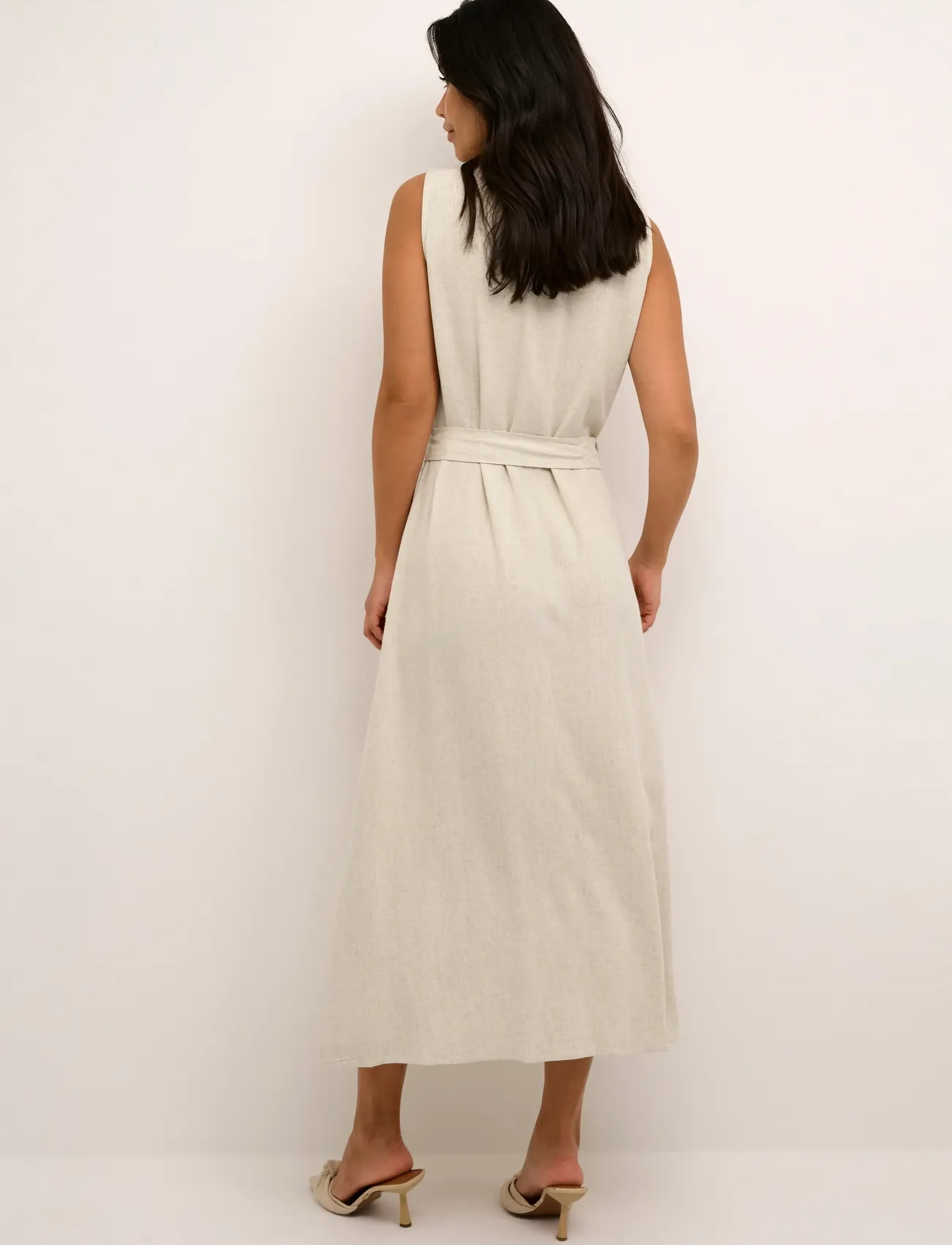 Kaffe - KAliny Sleeveless Dress - sommerkleider - light sand linen - 5