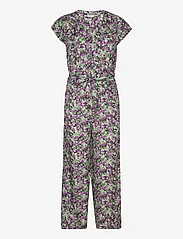 Kaffe - KAlorania Jumpsuit - kvinner - green/purple flower - 0