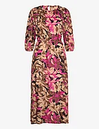 KAdorita Dress - SHOKING PINK FLOWER PRINT
