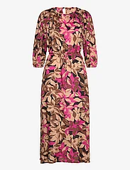 Kaffe - KAdorita Dress - skjortekjoler - shoking pink flower print - 0