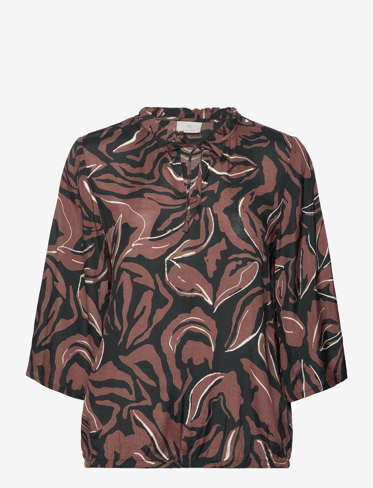 Kaffe - KAdorita Blouse - black/soft silt leaf print - 1