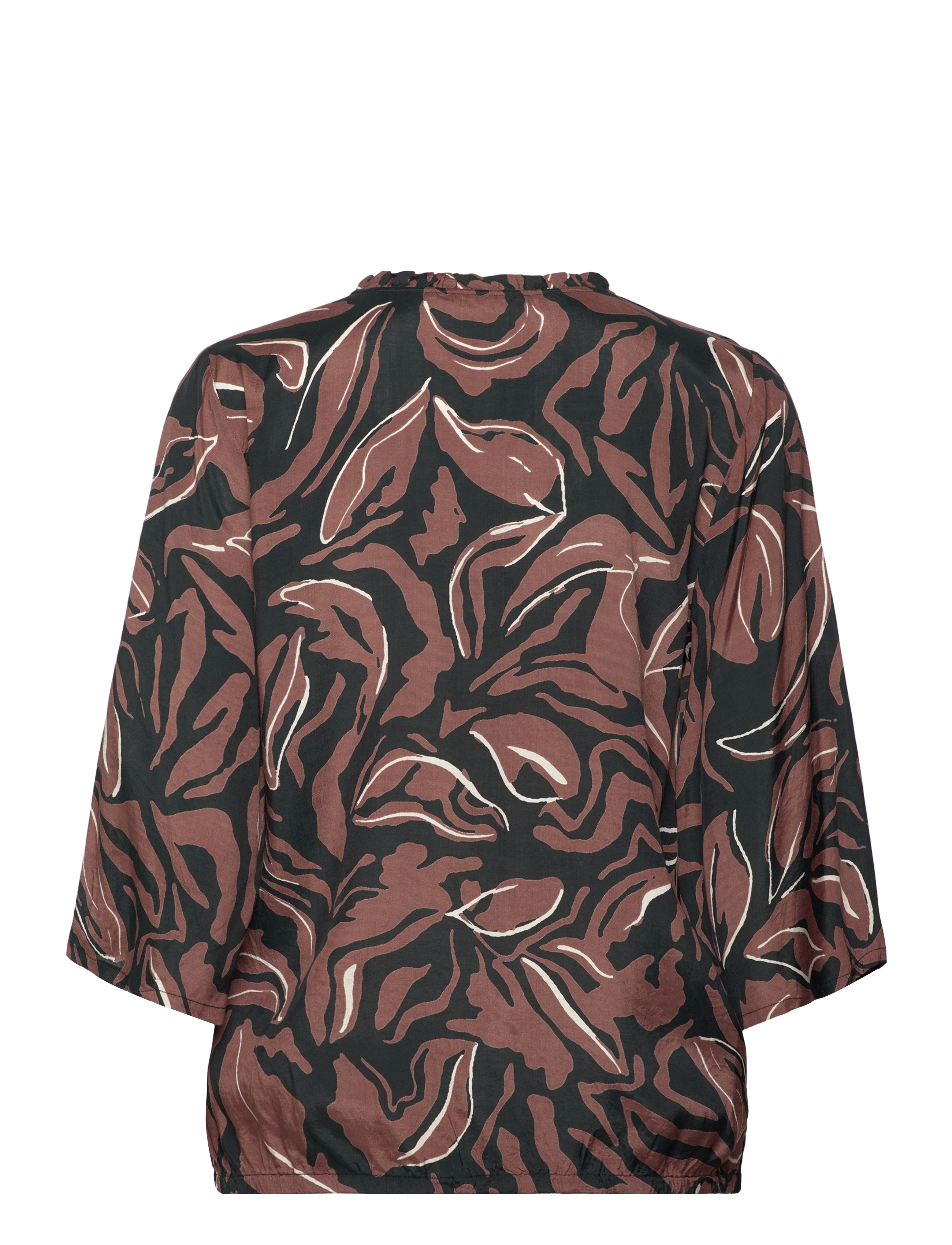 Kaffe - KAdorita Blouse - black/soft silt leaf print - 2