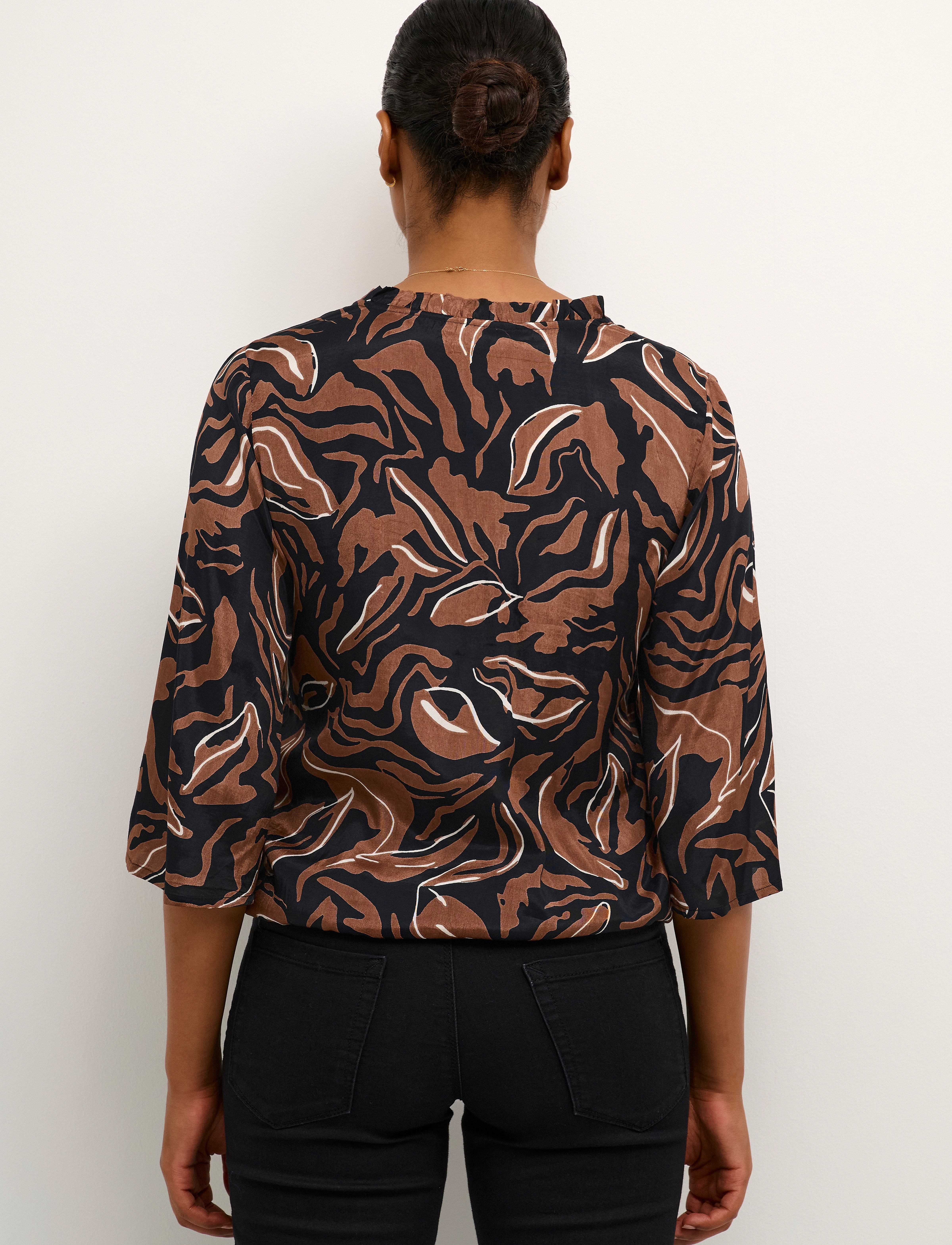 Kaffe - KAdorita Blouse - black/soft silt leaf print - 4