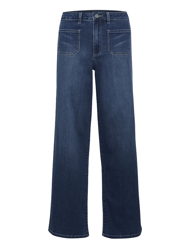 Kaffe - KAkarla HW Wide Jeans - laia säärega teksad - medium blue washed denim - 1
