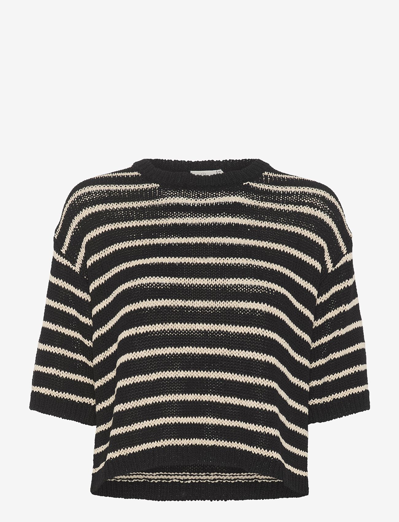 Kaffe - KAysabel Knit Pullover - black/antique white stripe - 0