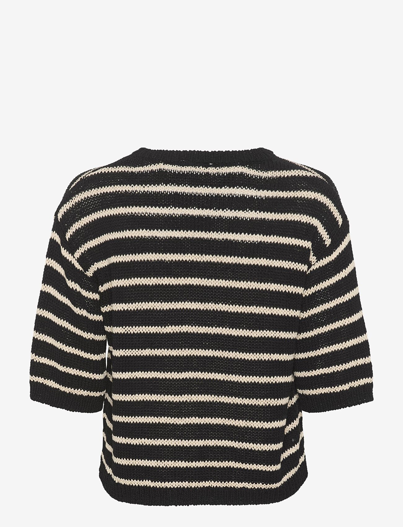 Kaffe - KAysabel Knit Pullover - black/antique white stripe - 1