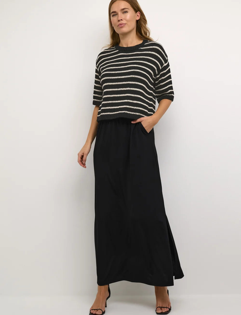 Kaffe - KAysabel Knit Pullover - pullover - black/antique white stripe - 3