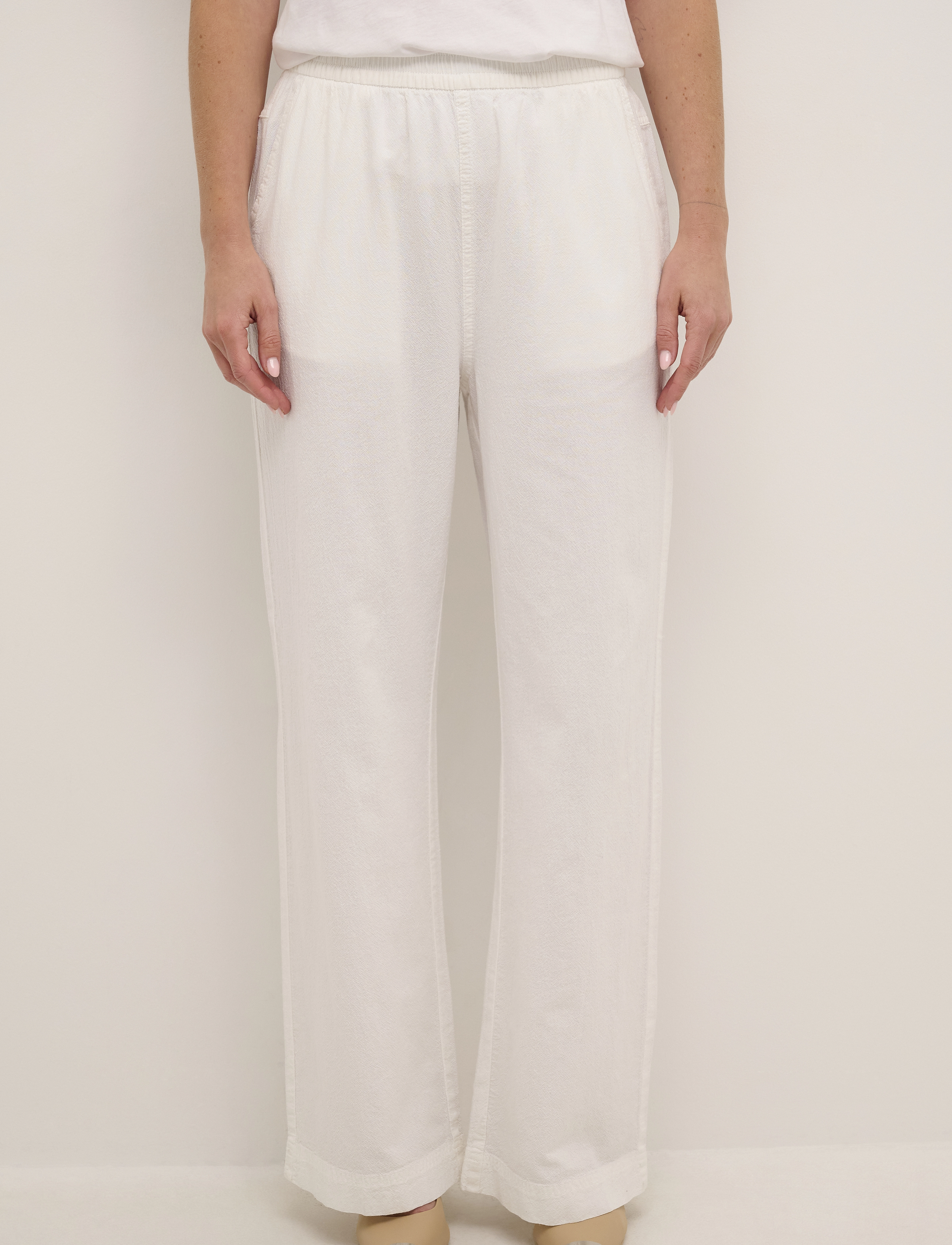 Kaffe Kanaya Wide Pants, Kvinder, Vide Ben Bukser, Hvid, Str: 42