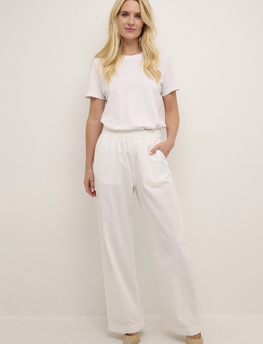 Kaffe - KAnaya Wide Pants - laia säärega püksid - chalk - 3