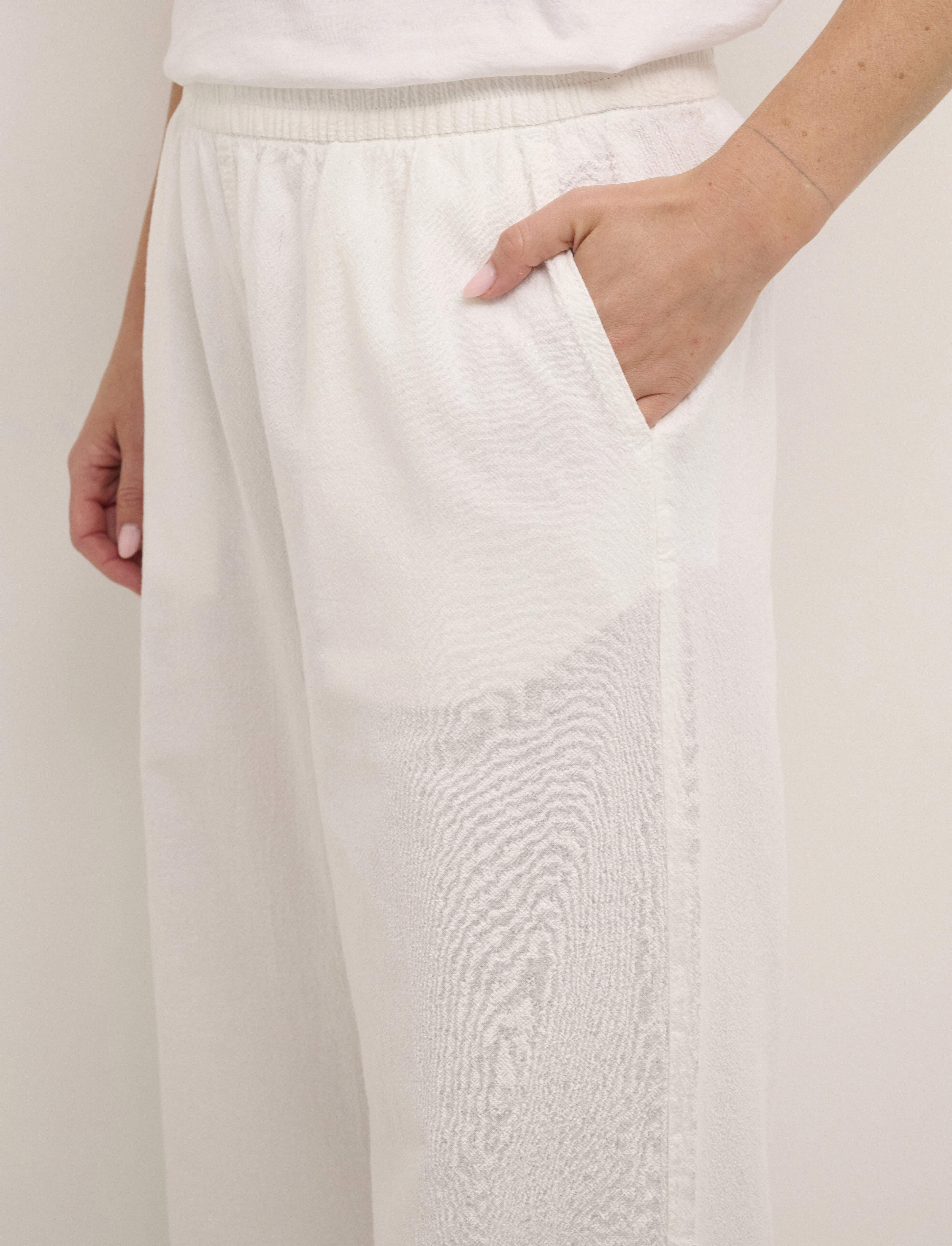 Kaffe - KAnaya Wide Pants - vida byxor - chalk - 5