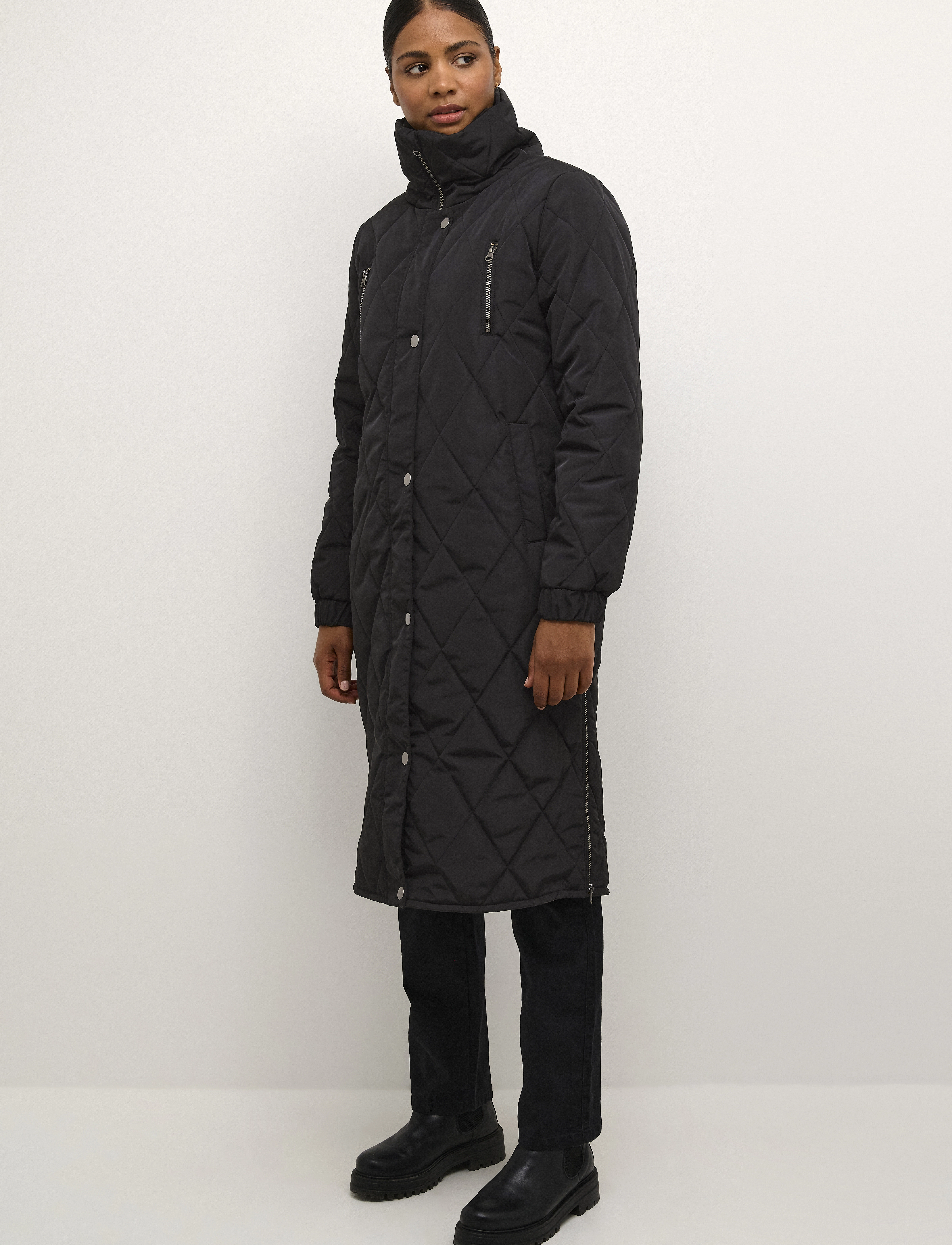 Kaffe KAlindsay Quilt Jacket - Vinterjackor - BLACK DEEP / black