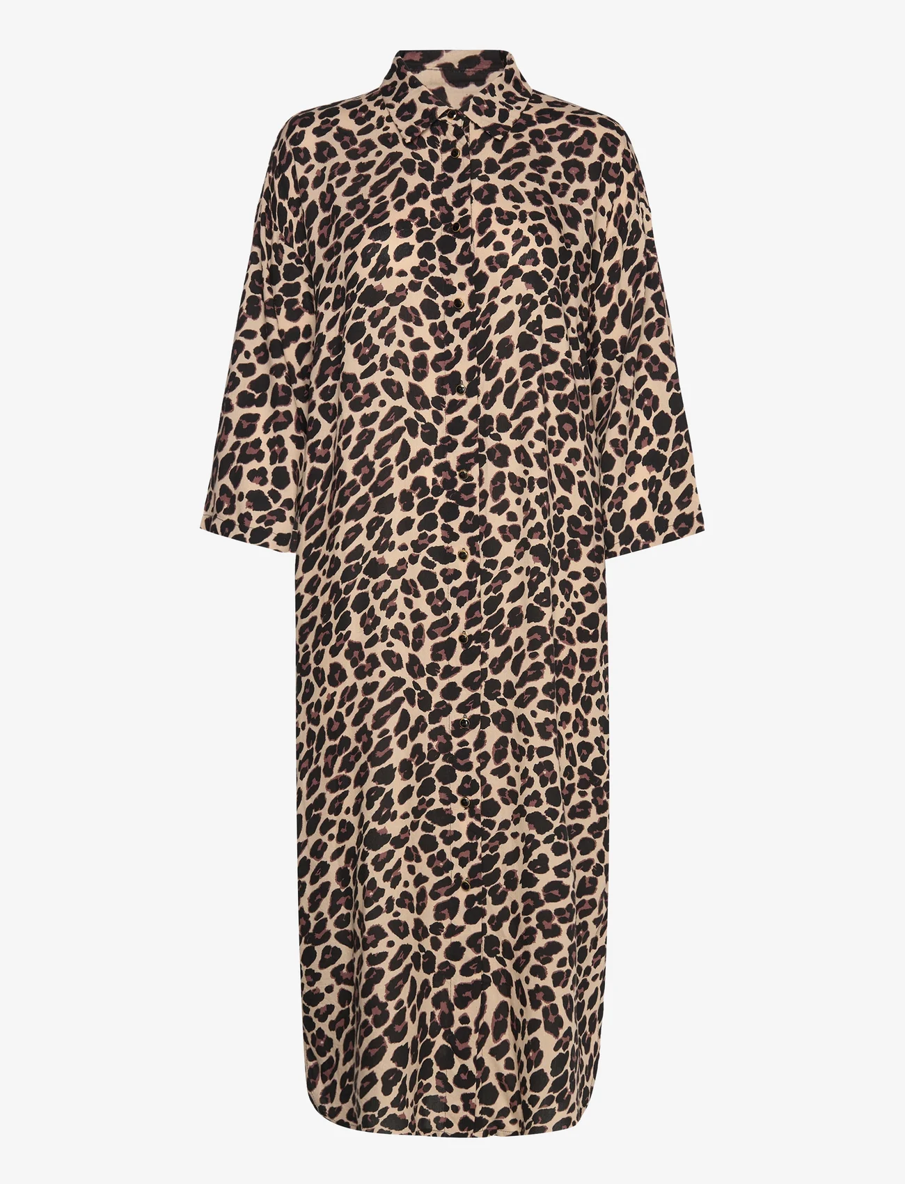 Kaffe - KAmarta Shirt Dress - skjortklänningar - leopard print - 0