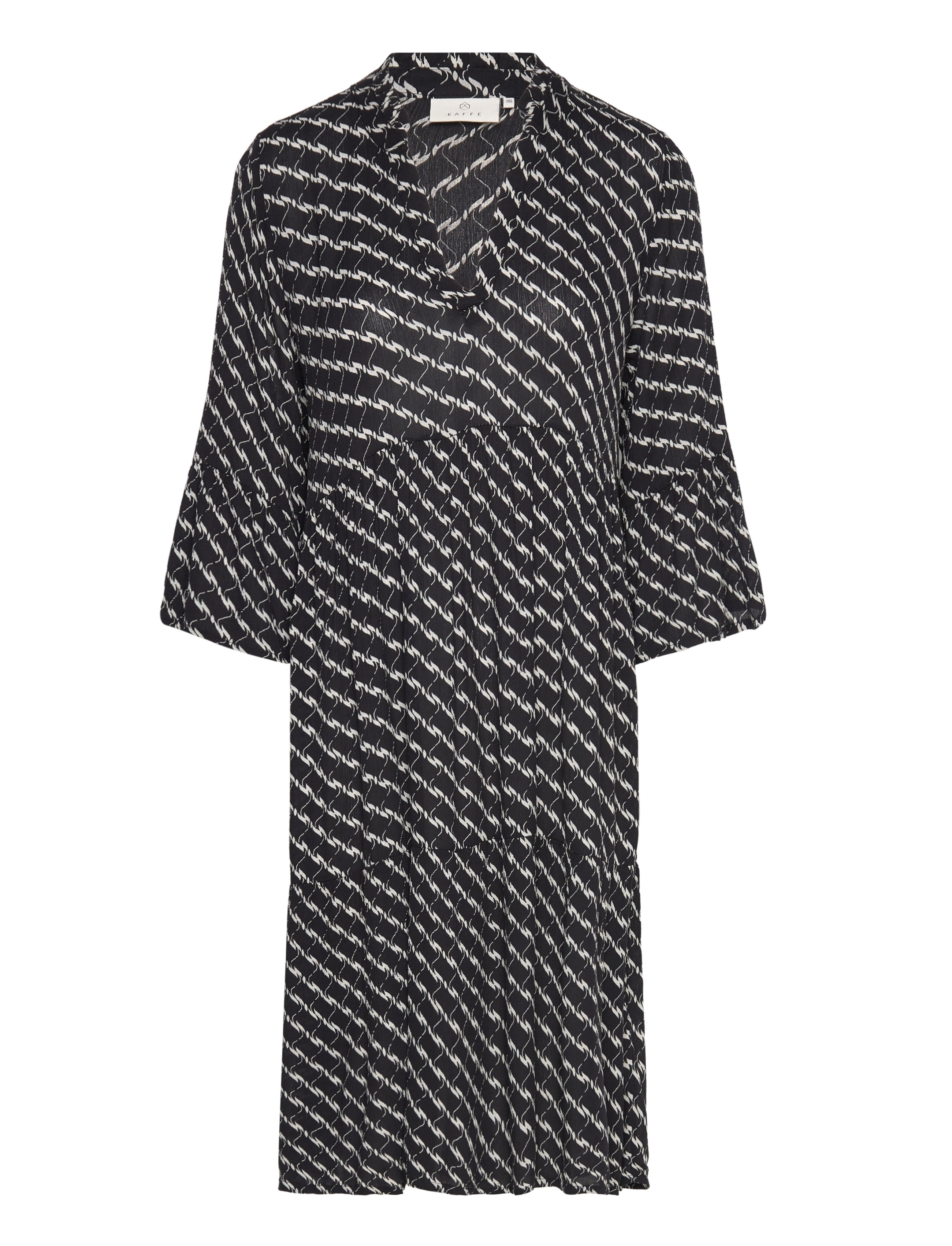 Kaffe - KAmarita Amber Dress - skjortekjoler - black/chalk graphic print - 1