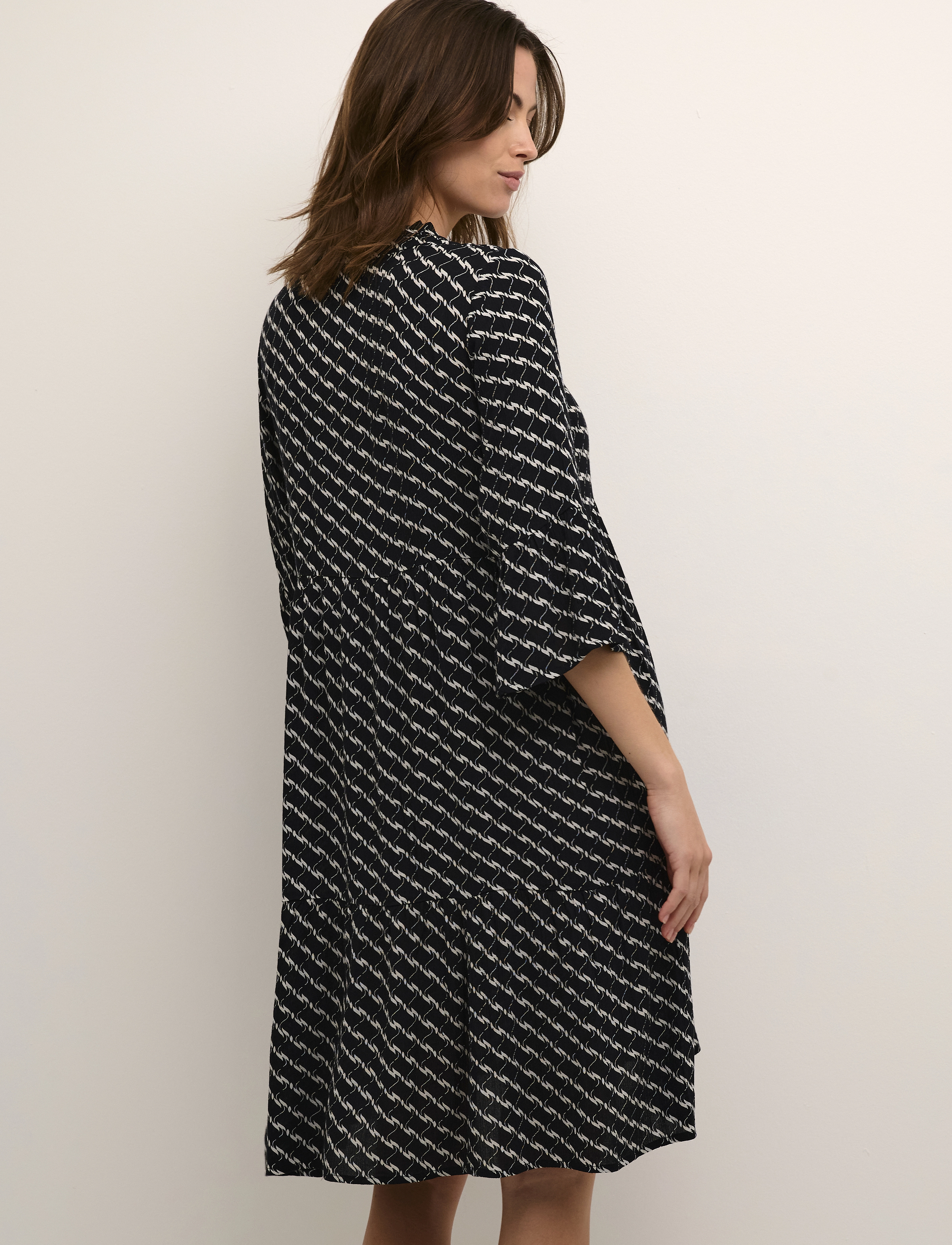 Kaffe - KAmarita Amber Dress - skjortekjoler - black/chalk graphic print - 4