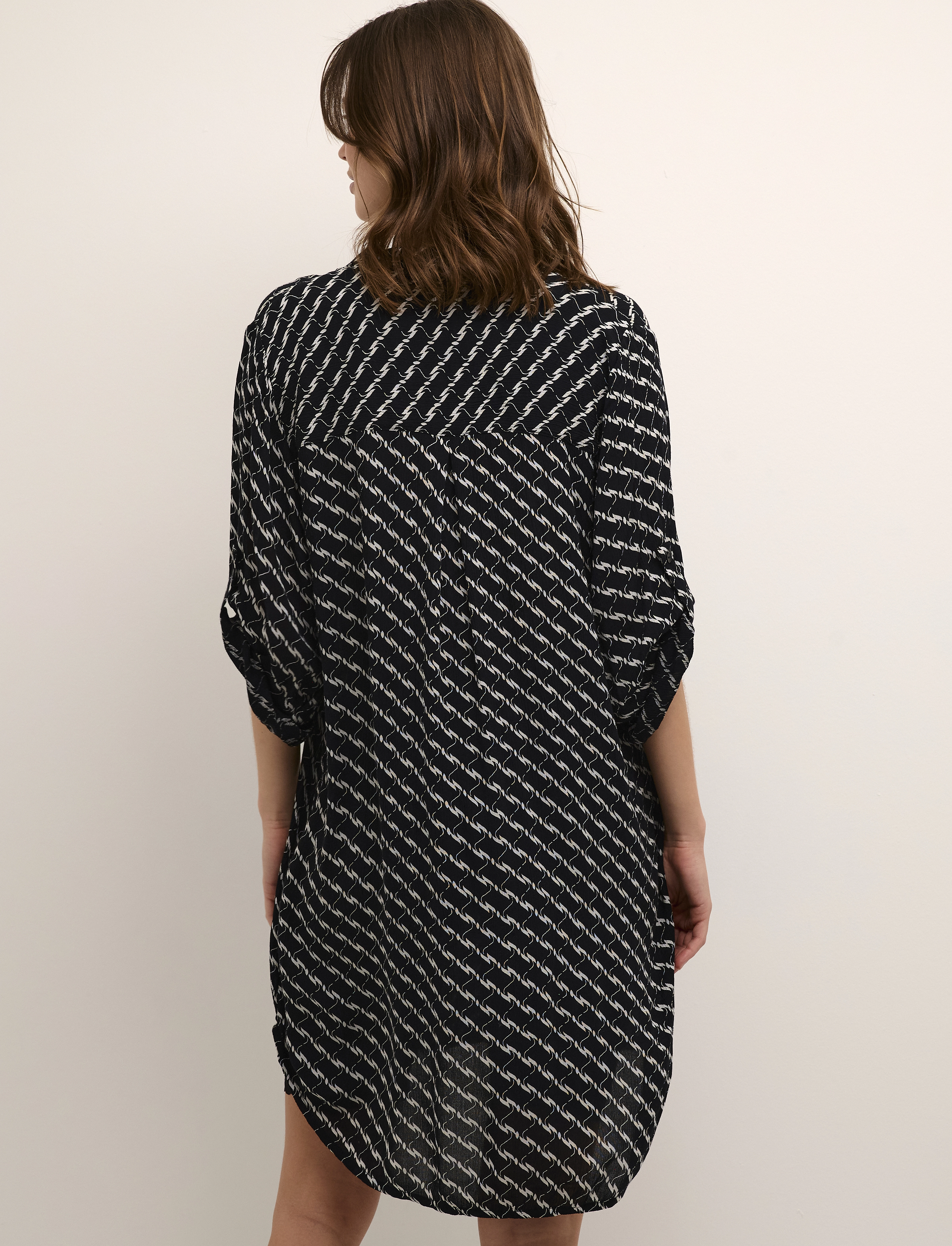 Kaffe - KAmarita Amber Shirt Dress - hemdkleider - black/chalk graphic print - 4