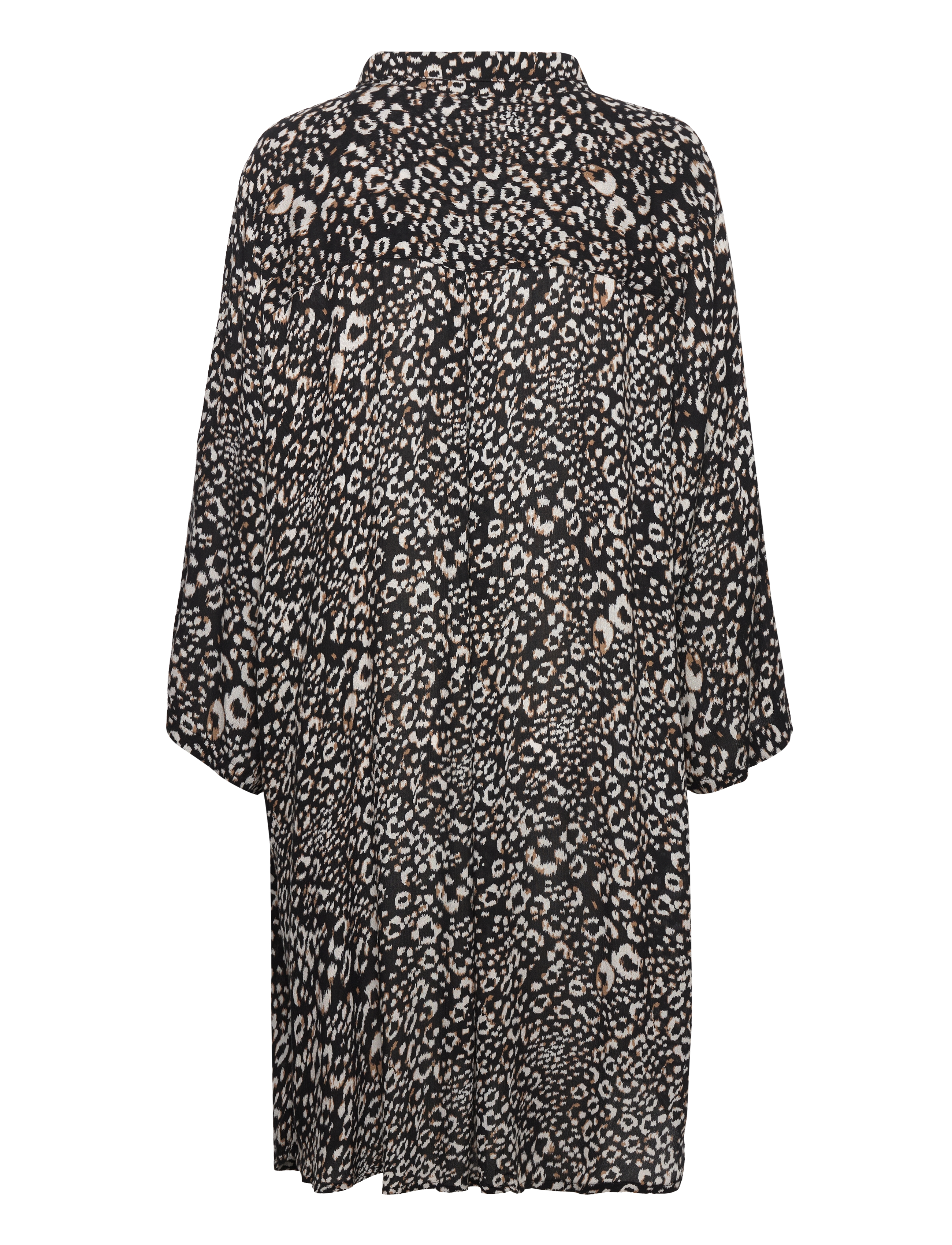 Kaffe - KAmarita Amber Shirt Dress - skjortekjoler - black/chalk leo print - 2