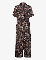 Kaffe - KAdorita Jumpsuit - plus size & curvy - black/soft silt leaf print - 1