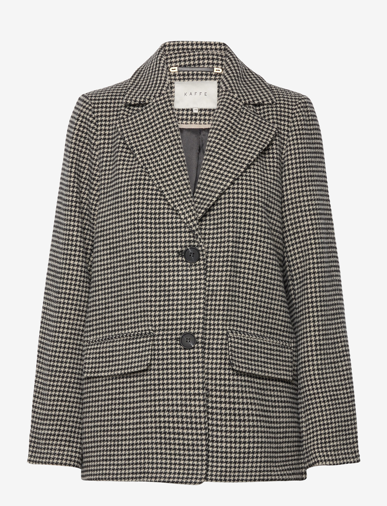 Kaffe - KAgerly Blazer Coat - black/ beige mini check - 0
