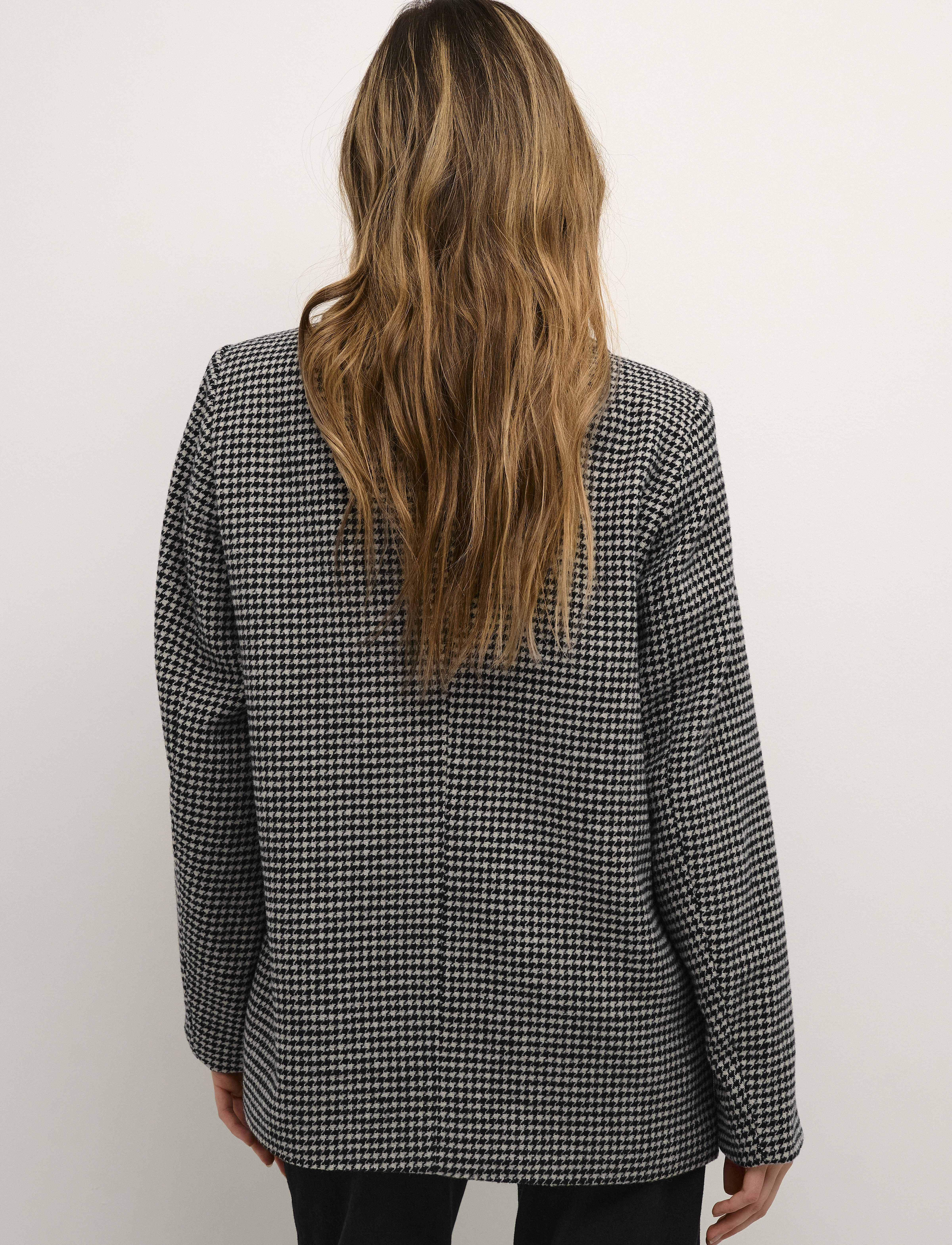 Kaffe - KAgerly Blazer Coat - black/ beige mini check - 4