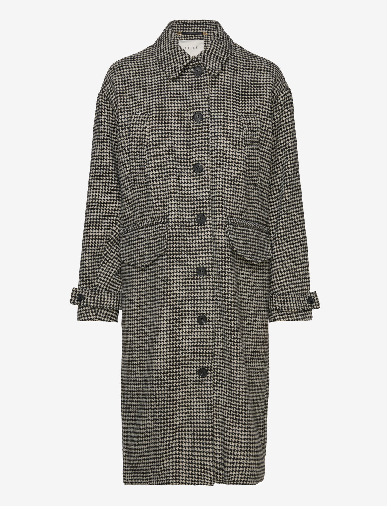 Kaffe - KAgerly Coat - wintermäntel - black/ beige mini check - 0