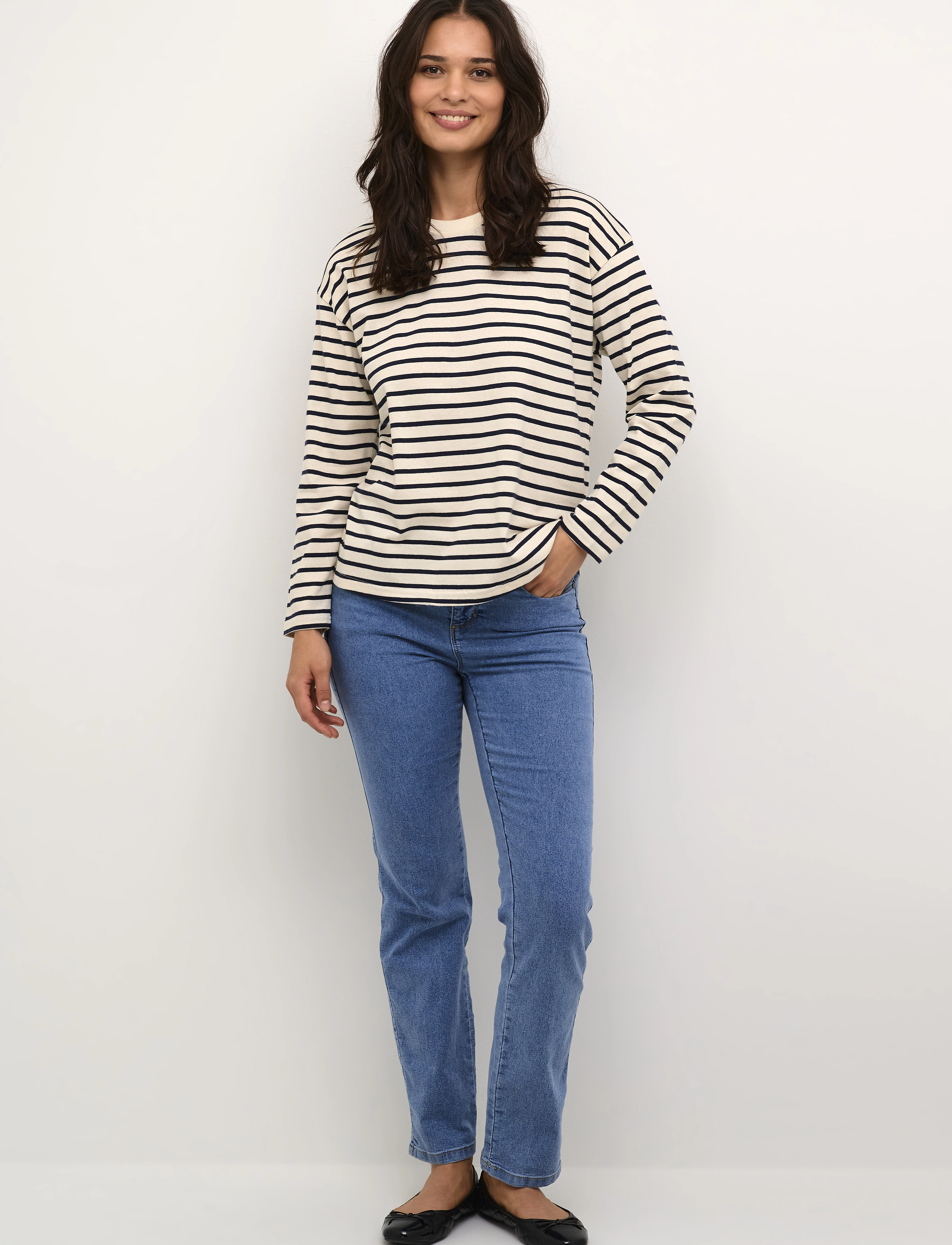 Kaffe - KAwinny LS T-Shirt - antique white/midnight stripe - 3
