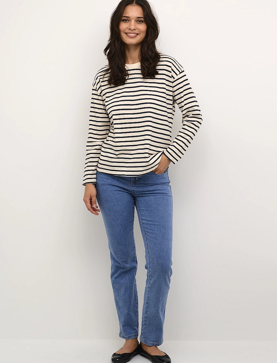 Kaffe - KAwinny LS T-Shirt - antique white/midnight stripe - 3