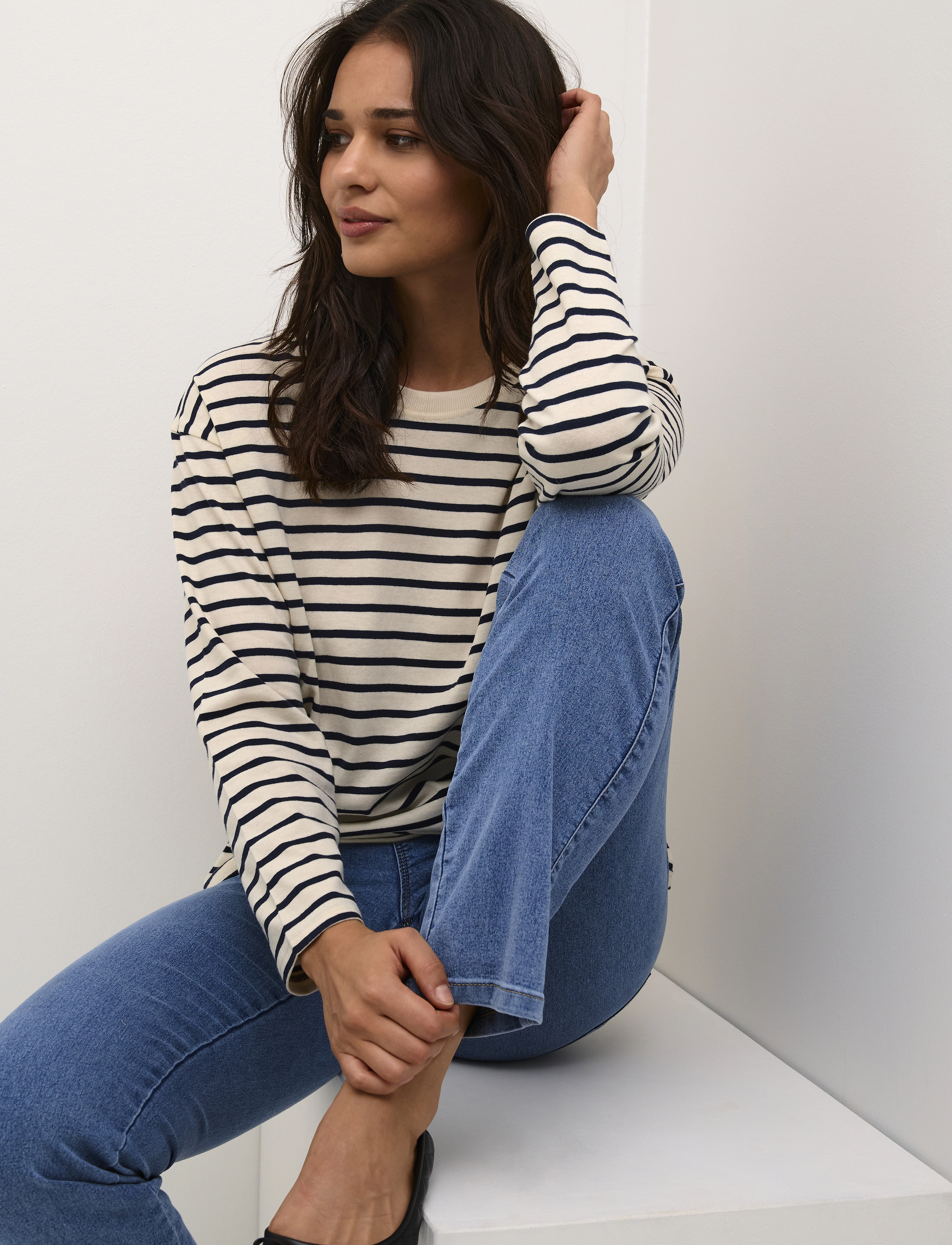 Kaffe - KAwinny LS T-Shirt - antique white/midnight stripe - 5