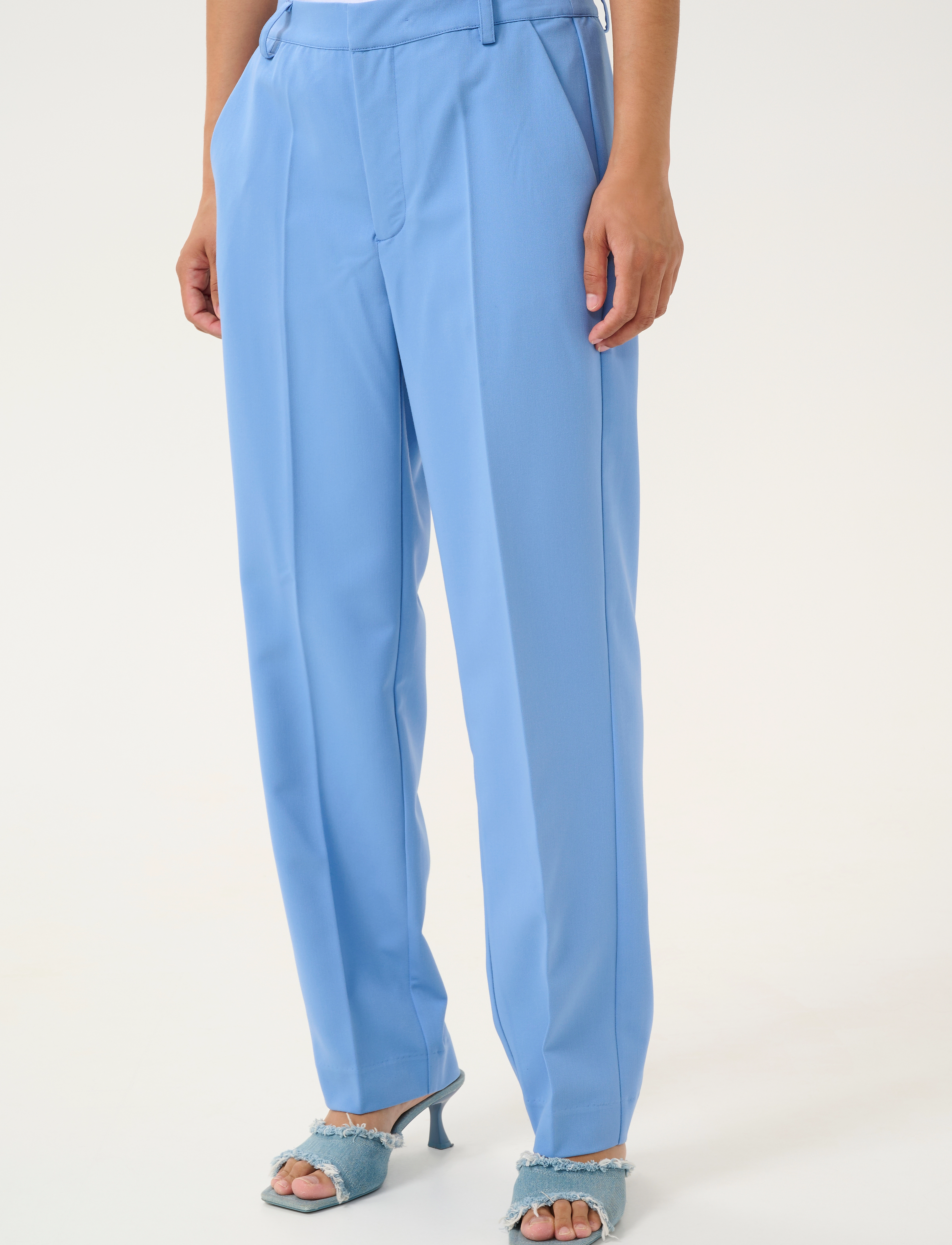 Kaffe Kasakura Hw Zipper Pants, 42, Blue, Bukser > Lige Ben, Dame