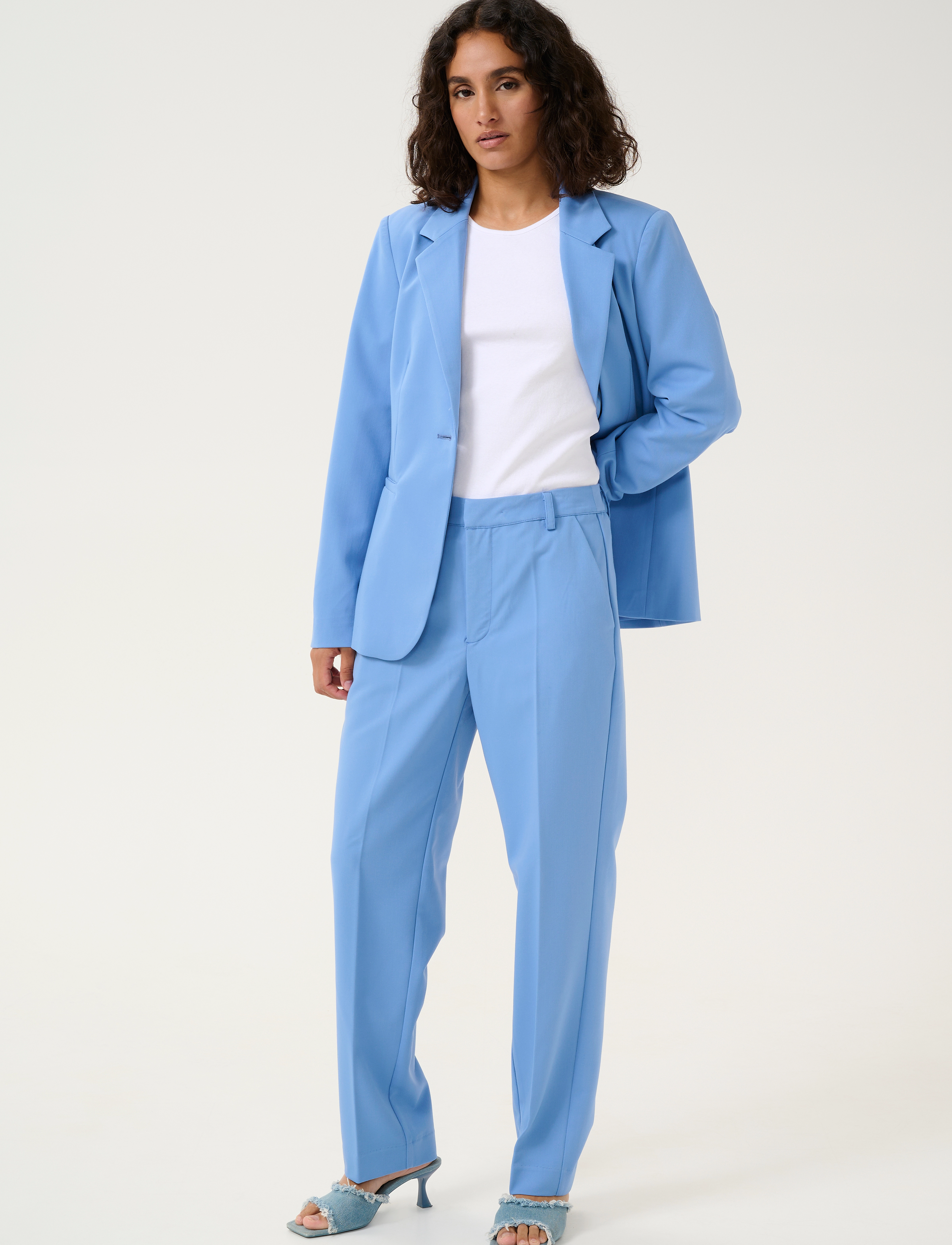 Kaffe - KAsakura HW Zipper Pants - dressbukser - ebb and flow - 3